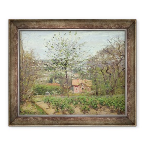 Tablou inramat - Camille Pissarro - Cabana, sau Casa roz - Hamlet of the Flying Heart, 50 x 60 cm