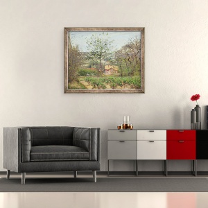 Tablou inramat - Camille Pissarro - Cabana, sau Casa roz - Hamlet of the Flying Heart, 50 x 60 cm - Img 2
