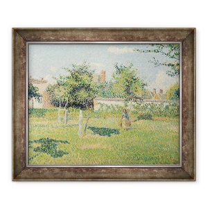 Tablou inramat - Camille Pissarro - Femeie in lunca la Eragny, Primavara, 70 x 85 cm