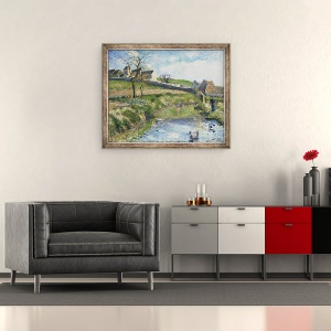 Tablou inramat - Camille Pissarro - Ferma de la Osny, 50 x 60 cm - Img 2