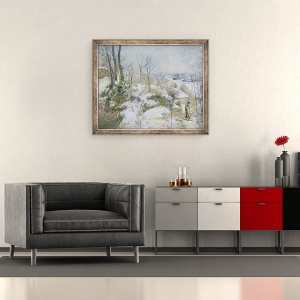 Tablou inramat - Camille Pissarro - Rabbit Warren la Pontoise, Zapada, 70 x 85 cm - Img 2