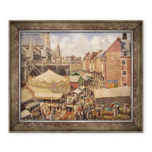 Tablou inramat - Camille Pissarro - Targul din Dieppe, Sunny Morning, 50 x 60 cm