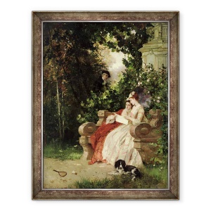 Tablou inramat - Carl Heinrich Hoff - Pipeta cu urechea, 60 x 80 cm