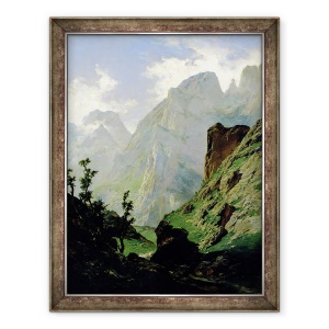 Tablou inramat - Carlos de Haes - Muntii din Europa, 60 x 80 cm