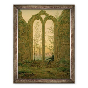 Tablou inramat - Caspar David Friedrich - Ruinele Manastirii Oybin Visatorul 1835-40, 60 x 80 cm