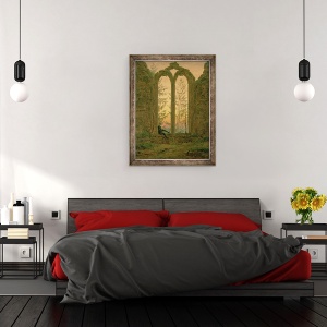 Tablou inramat - Caspar David Friedrich - Ruinele Manastirii Oybin Visatorul 1835-40, 60 x 80 cm - Img 3