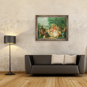 Tablou inramat - Charles-Amedee-Philippe van Loo - La Chasse, 70 x 90 cm - Img 2