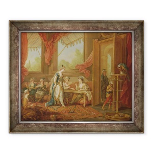 Tablou inramat - Charles-Amedee-Philippe van Loo - Sultana comanda tapiserii din Odalisques, 50 x 60 cm