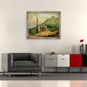 Tablou inramat - Charles Bell - Aterizarea lui Jan van Riebeeck 1619-77 6 aprilie 1652, 50 x 60 cm - Img 2
