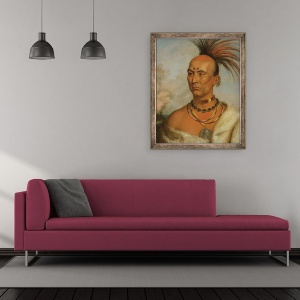Tablou inramat - Charles Bird King - Makataimeshekiakiak Black Hawk c.1853, 50 x 60 cm - Img 2