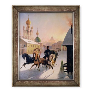 Tablou inramat - Charles de Hampeln - Troica pe strada din Sankt Petersburg, 70 x 85 cm