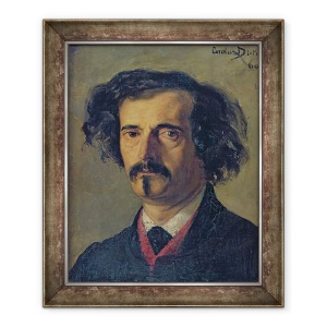 Tablou inramat - Charles Emile Auguste Carolus-Duran - Portret De Jules Barbey dAurevilly 1808-89 1860, 50 x 60 cm