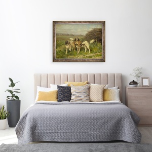 Tablou inramat - Charles Oliver de Penne - Sfarsitul vanatorii, 60 x 80 cm - Img 3