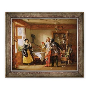 Tablou inramat - Charles Robert Leslie - Subtire, cu ajutorul lui Shallow, Courting Anne Page, 50 x 60 cm