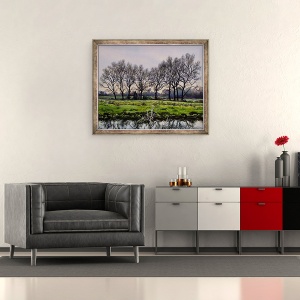 Tablou inramat - Christopher Ryland - Copaci de iarna, 70 x 85 cm - Img 2