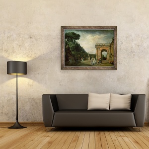 Tablou inramat - Claude Joseph Vernet - Gradinile vilei Ludovisi, Roma, 70 x 90 cm - Img 2
