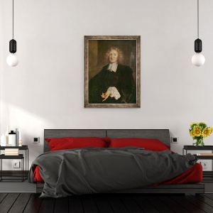 Tablou inramat - Claude Lefebvre - Portret presupus a fi Jules Hardouin Mansart 1646-1708, 70 x 90 cm - Img 3