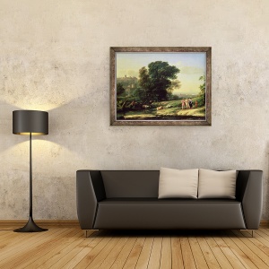 Tablou inramat - Claude Lorrain - Peisaj cu Cephalus si Procris Reunite de Diana, 70 x 90 cm - Img 2