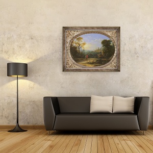 Tablou inramat - Claude Lorrain - Peisaj de coasta la apus, 70 x 90 cm - Img 2