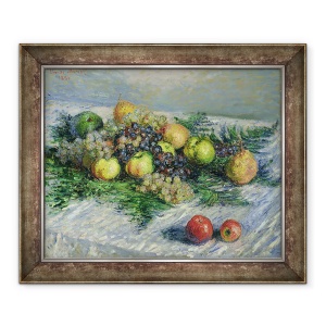 Tablou inramat - Claude Monet - Natura statica cu pere si struguri, 50 x 60 cm