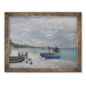 Tablou inramat - Claude Monet - Plaja de la Sainte-Adresse, 60 x 80 cm