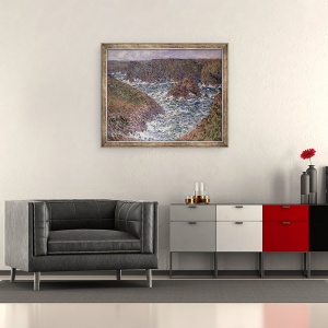 Tablou inramat - Claude Monet - Portul Domois la Belle Ile, 50 x 60 cm - Img 2