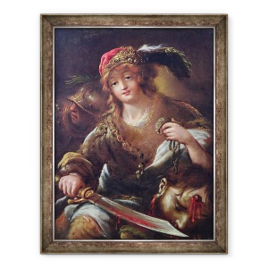 Tablou inramat - Claude Vignon - David cu capul lui Goliat, 70 x 90 cm