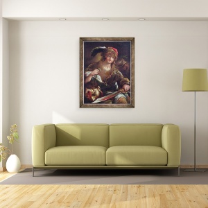 Tablou inramat - Claude Vignon - David cu capul lui Goliat, 70 x 90 cm - Img 2
