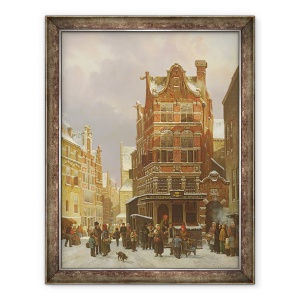 Tablou inramat - Cornelius Springer - Belgia Street Scene, 70 x 90 cm