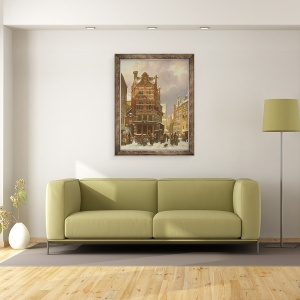 Tablou inramat - Cornelius Springer - Belgia Street Scene, 70 x 90 cm - Img 2