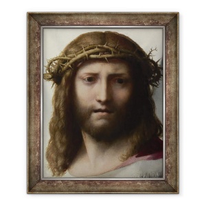 Tablou inramat - Correggio - Capul lui Hristos, 70 x 85 cm