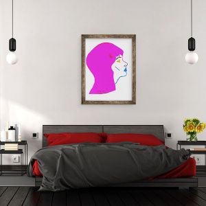 Tablou inramat - Daisy de Villeneuve - Cap roz, 60 x 80 cm - Img 3
