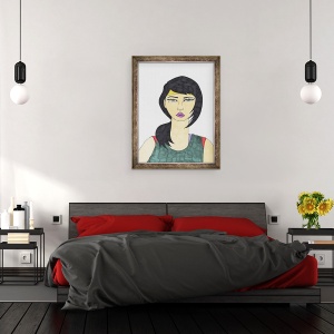 Tablou inramat - Daisy de Villeneuve - Fata cu coada de cal, 70 x 90 cm - Img 3