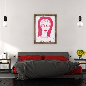 Tablou inramat - Daisy de Villeneuve - Fata purtand Live Aid Tricou, 60 x 80 cm - Img 3
