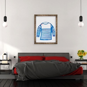 Tablou inramat - Daisy de Villeneuve - Pulover cu dungi, 70 x 90 cm - Img 3
