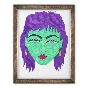 Tablou inramat - Daisy de Villeneuve - Verde cu Invidie, 60 x 80 cm