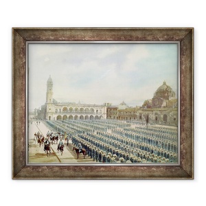 Tablou inramat - Daries - Corpul expeditionar spaniol din Vera Cruz in 1862 sub ordinele generalului Juan Prim y Prats, 70 x 85 cm