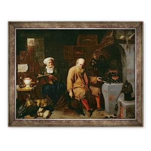 Tablou inramat - David III Ryckaert - Alchimistul, 70 x 90 cm