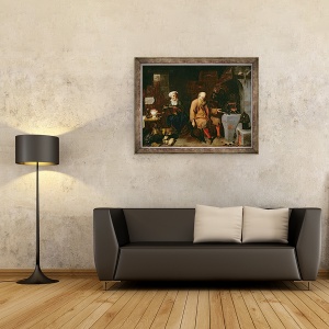 Tablou inramat - David III Ryckaert - Alchimistul, 70 x 90 cm - Img 2