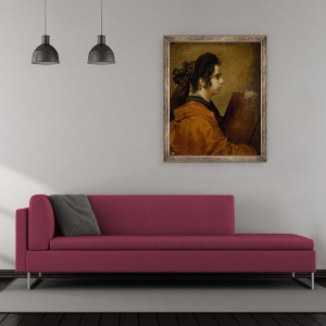 Tablou inramat - Diego Rodriguez de Silva y Velazquez - Portret presupus a fi Juana Pacheco ca Sibyl, 50 x 60 cm - Img 2