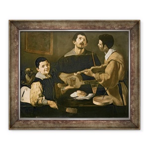 Tablou inramat - Diego Rodriguez de Silva y Velazquez - Trei muzicieni, 70 x 85 cm