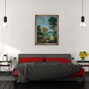 Tablou inramat - Domenichino - Peisaj cu Moise si Arderea Bush, 70 x 90 cm - Img 3