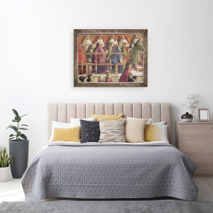 Tablou inramat - Domenico Ghirlandaio - Aprobarea Ordinului de catre Papa Honorius III, 60 x 80 cm - Img 3