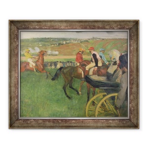 Tablou inramat - Edgar Degas - Cursul de curse - Jockey amatori langa o trasura, 50 x 60 cm