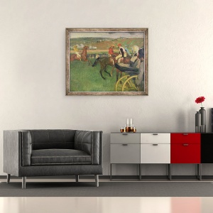 Tablou inramat - Edgar Degas - Cursul de curse - Jockey amatori langa o trasura, 50 x 60 cm - Img 2