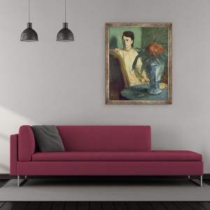 Tablou inramat - Edgar Degas - Femeia cu vaza orientala, 50 x 60 cm - Img 2