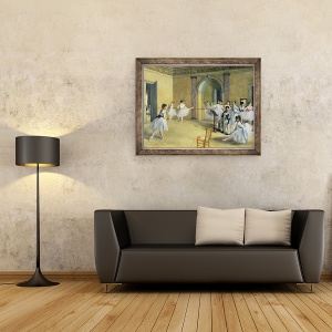 Tablou inramat - Edgar Degas - Foaierul de dans la Opera de pe strada Le Peletier, 70 x 90 cm - Img 2