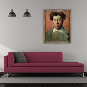 Tablou inramat - Edgar Degas - Portret De Albert Melida, 50 x 60 cm - Img 2