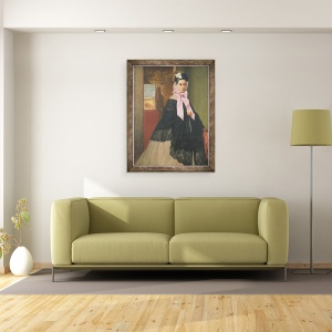 Tablou inramat - Edgar Degas - Therese de Gas 1842-95, sora artistului, mai tarziu Madame Edmond Morbilli, 70 x 90 cm - Img 2