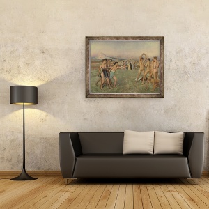 Tablou inramat - Edgar Degas - Tineri spartani Exercitarea, 70 x 90 cm - Img 2